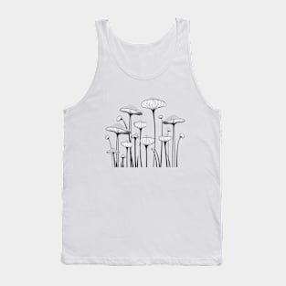 Nordic wild Mushrooms one line art Tank Top